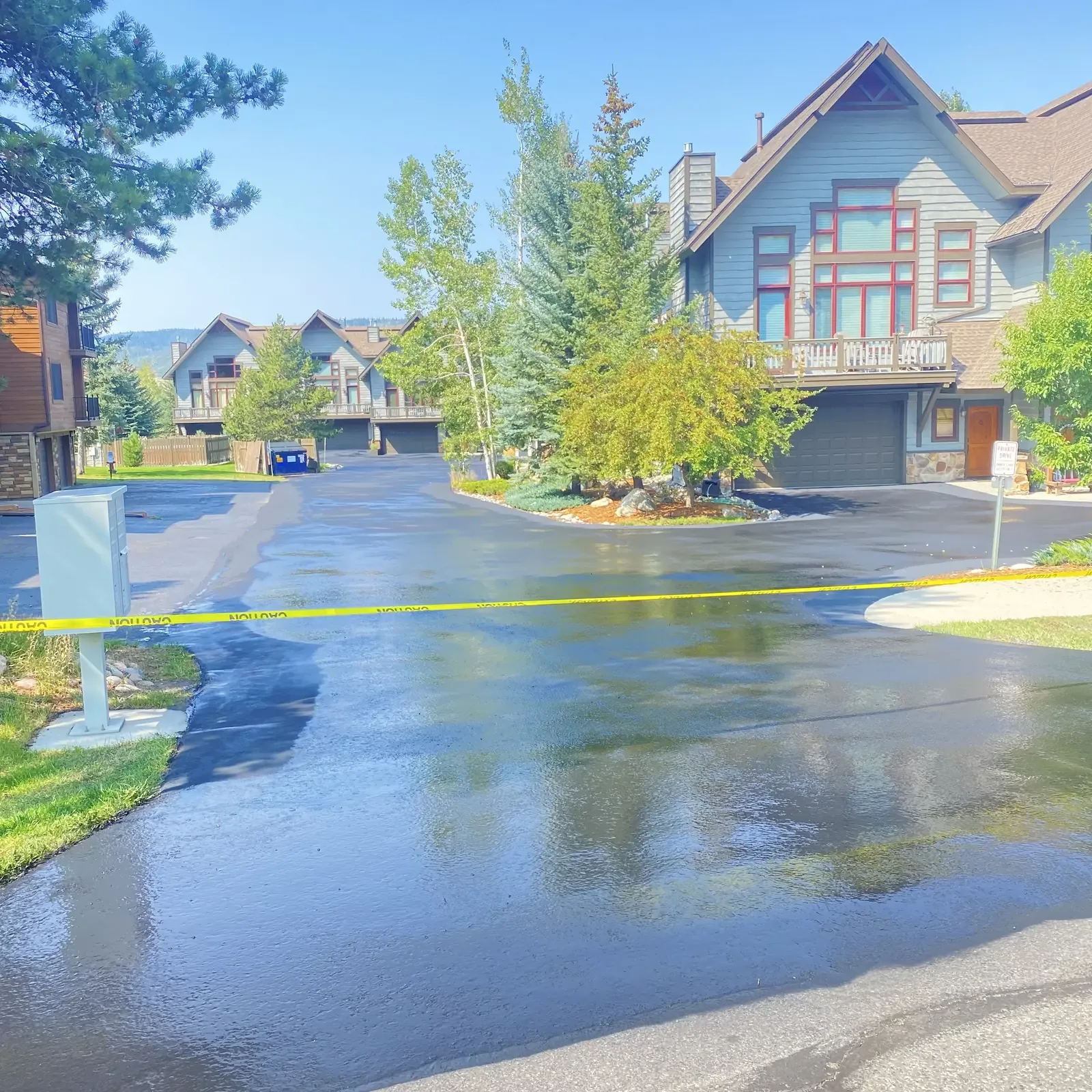 Community Drive Seal Coat & Restripe — Seal Coating in Colorado Springs area, CO
