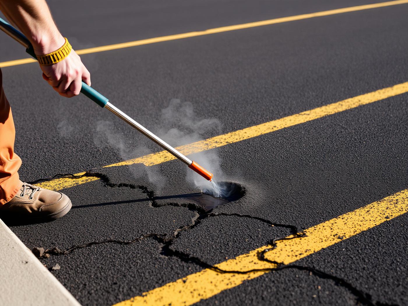Hot Tar Crack Filling in Colorado Springs, CO – Olympic City Paving