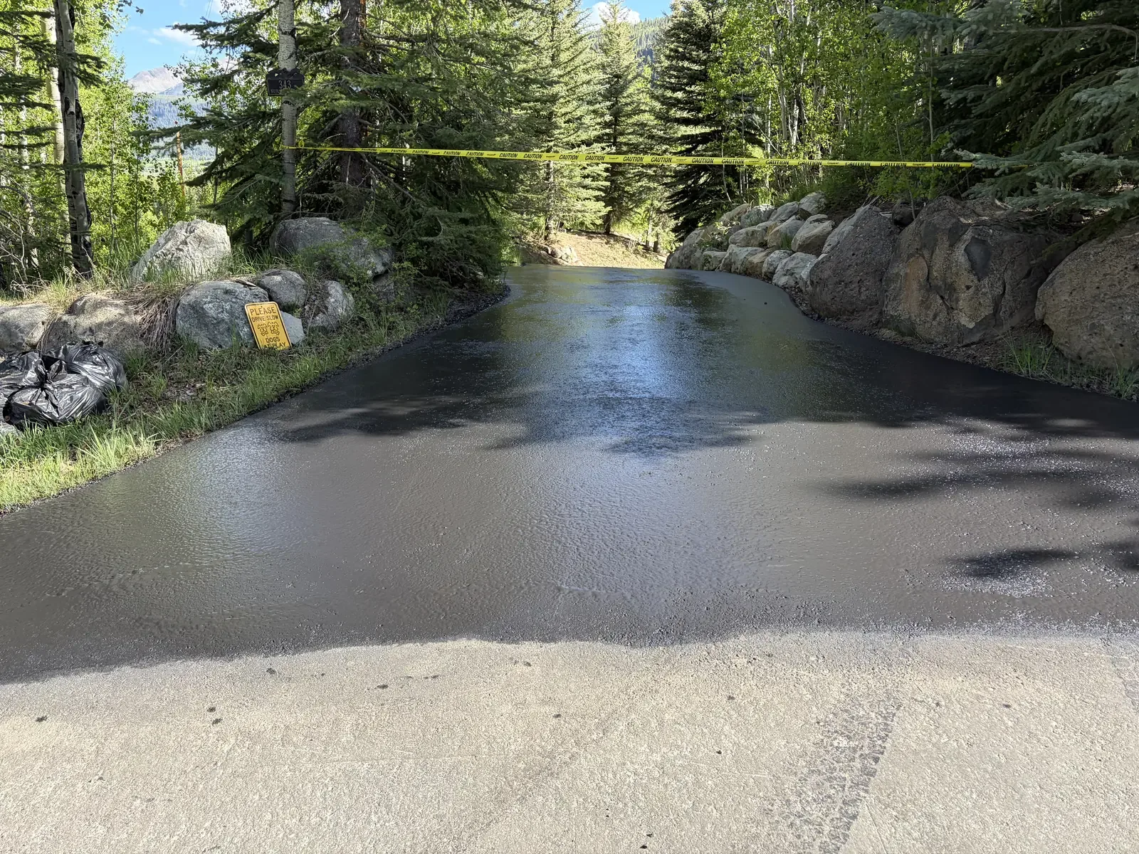 Freshly seal coated driveway in Colorado Springs, CO – Olympic City Paving